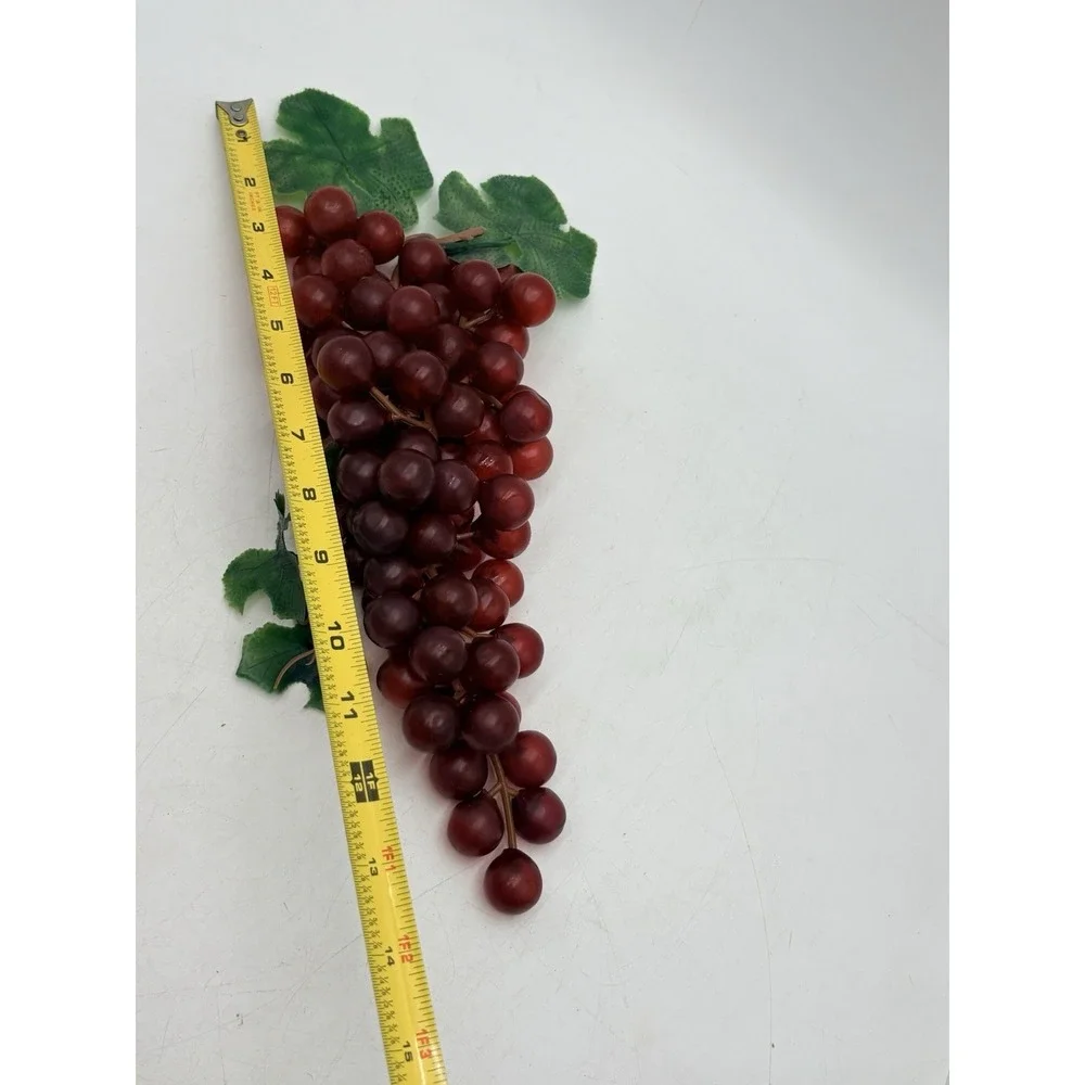 Vintage Rubber Grapes Clusters Lot 3 Red Green Amber Faux Fruit Kitchen Decor